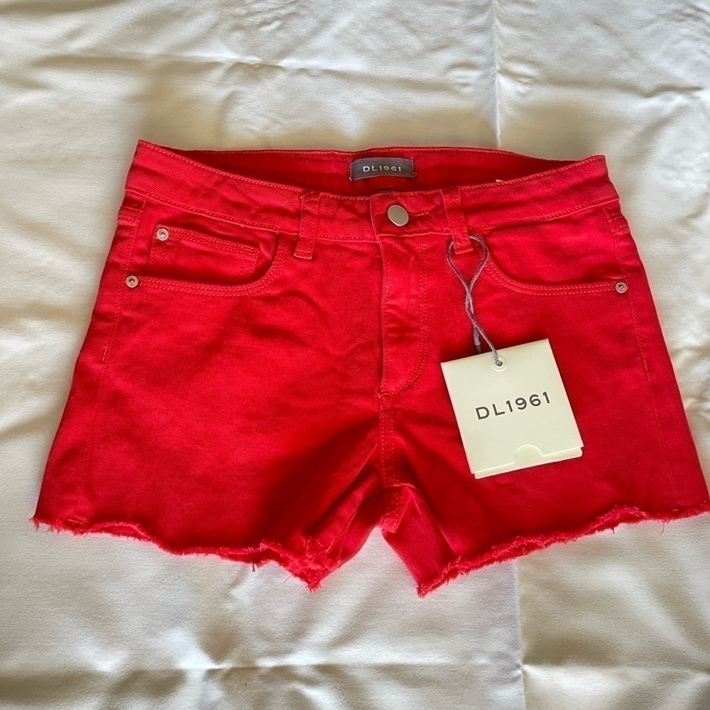 New DL1961 red shorts size 16